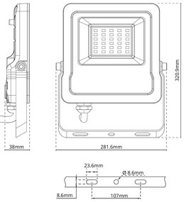 Faro proiettore LED RGB 100W IP65 con Telecomando - Bianco Colore RGB