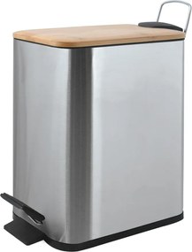 Cestino per la spazzatura color argento opaco in acciaio con pedale 5 l Erik – Spirella