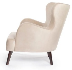 Poltrona in velluto beige Noemye - Bonami Essentials