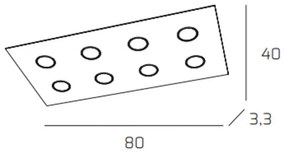 Plafoniera Moderna Area Metallo Sabbia Metallo 8 Luci Gx53