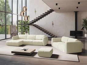 Divano angolare bianco (con penisola a sinistra) Hoku – Makamii