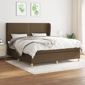 Giroletto A Molle Con Materasso Marrone Scuro 160x200cm Tessuto /
