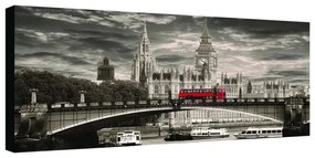 Stampa su tela Westminster e bus rosso, multicolore 140 x 70 cm