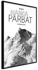 Poster  Peaks of the World: Nanga Parbat  Cornice Quadri Cornice nera, Larghezza x Altezza Home decor 30x45