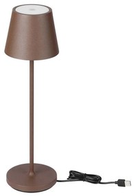 Lampada LED da Tavolo 15W Corten con Touch Dimmer e Ricarica Wireless