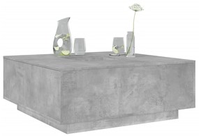 Tavolino Salotto Grigio Cemento 100x100x40 Cm Legno Multistrato /