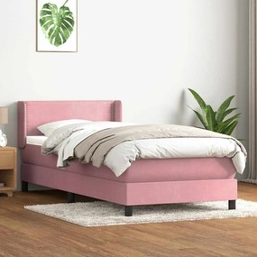 Giroletto A Molle Con Materasso Rosa 90x210 Cm Velluto /