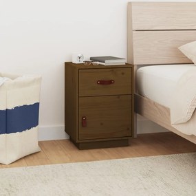 Comodino Ambra 40x34x55 Cm İn Legno Massello Di Pino /