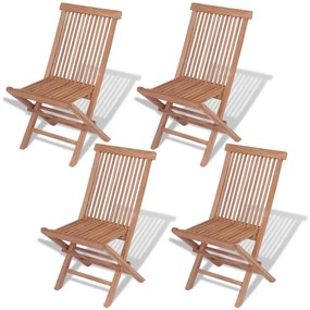 Sedie da Giardino Pieghevoli 4 pz in Legno Massello di Teak cod mxl 45338