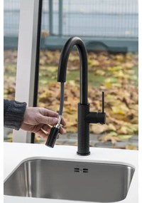 Sapho - Rubinetto lavello con doccetta estraibile FLAWO opaco nero