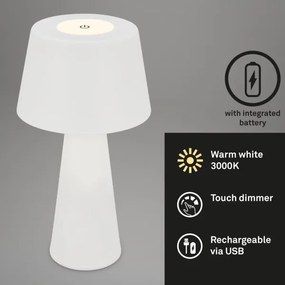 Brilo - Lampada da tavolo per esterni LED dimmerabile e ricaricabile LED/3,5W/5V IP44 bianco