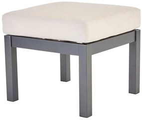 Pouf da giardino con cuscino beige Oris NATERIAL, struttura in alluminio seduta in poliestere antracite, L 50.7 x H 42 x P 45 cm