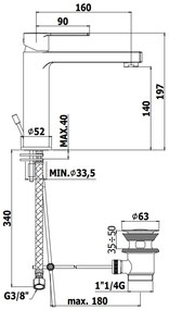 Paffoni Ringo Rin074k Miscelatore Lavabo Prolungato Con Scarico Clic Clak Cromo