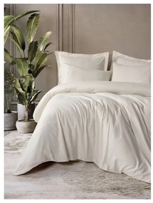 Set copripiumino e federa beige in cotone renforcé per letto singolo 140x200 cm Checkered – Mila Home Luxury