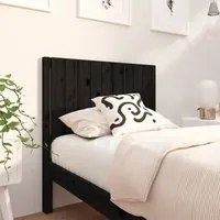 Testiera per Letto Nera 95,5x4x100 cm in Legno Massello di Pino 818854