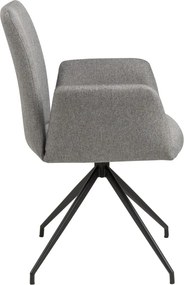 Sedia da pranzo grigia in imbottito con braccioli Naya – Actona