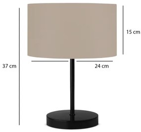 Lampada da tavolo AYD 1xE27/40W/230V beige/nera
