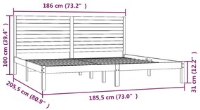 Giroletto Bianco in Legno Massello 180x200 cm Super King