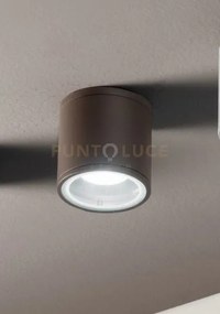 Plafoniera per esterni jubo 1 luce attacco gu10 marrone d.9cm