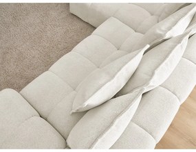 Divano angolare bianco allungabile e con contenitore (penisola a sinistra/chaise lounge) con rivestimento in ciniglia Everest – Bobochic Paris