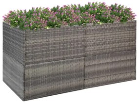 Fioriera da Giardino Grigia 157x80x80 cm in Polyrattan