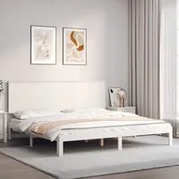 Giroletto Testiera Bianco Super King Size in Legno Massello 3193677