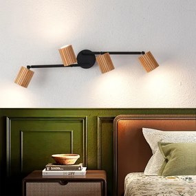 Brilagi - Faretto MODERN WOOD 4xGU10/8W/230V Hevea/nero