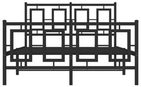 Giroletto con testiera e pediera metallo nero 120x190 cm