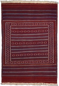 Kilim Tappeto 100 x 140 Rosso (Afghanistan) Tessuto A Mano