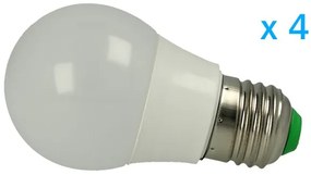 4 PZ Lampade Led E27 Bulbo 3W=30W Bianco Caldo Diametro 50mm Altezza 94mm