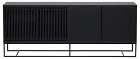 Cassettiera bassa nera in rovere 188x75 cm Ende - Woodman