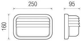 K90 25X16Cm Con Griglia 60W E27