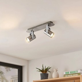 Lindby Reina faretto soffitto, nichel, 2 luci