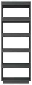 Libreria/divisorio grigio 60x35x167cm in legno massello di pino