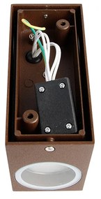 Applique da parete industriale marrone ruggine 2 luci IP44 - Baleno