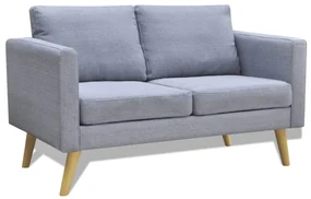 Set divani a 2 e a 3 posti in tessuto grigio chiaro