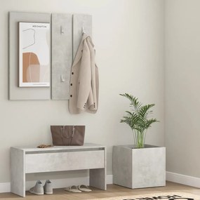 Set Di Mobili Da Corridoio Grigio Cemento İn Legno Multistrato /