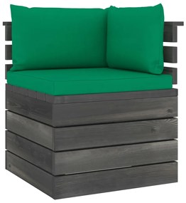 Set divani da giardino su pallet 5 pz con cuscini massello pino