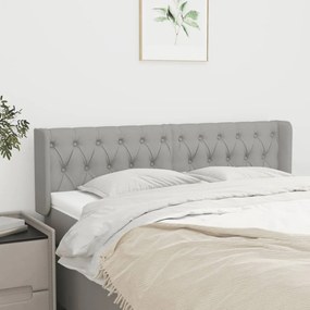 Testiera Ad Orecchio Grigio Chiaro 147x16x78/88 Cm İn Tessuto /