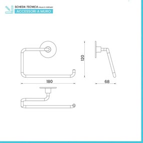 Anello porta asciugamani a muro in acciaio cromato serie Idea
