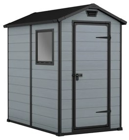 Casetta da giardino in polipropilene grigio 1.3 x 1.9 m, superficie esterna 2.2 m² e spessore parete 16 mm, con pavimento e porta ad anta singola, KETER Exclusive