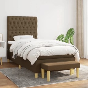 Giroletto A Molle Con Materasso Marrone Scuro 100x200cm Tessuto /
