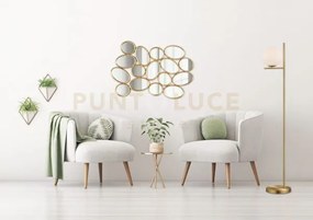 Madita specchio da parete forme ovali cornice plastica 90x61cm oro