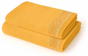 Coppia asciugamani spugna viso e ospite giallo