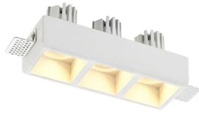 Portafaretto Rettangolare 220x80mm 3xGU10 in Gesso Pitturabile