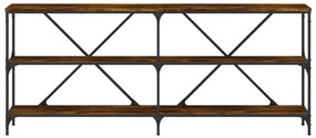 Tavolo consolle rovere fumo 180x30x75cm legno multistrato ferro
