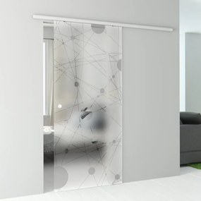 Porta scorrevole reversibile Euclide in alluminio trasparente, L 86 x H 215 cm, con binario Atena