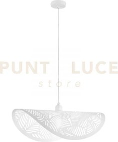 Lampadario a sospensione rhei-leaf bianca 1 luce attacco e27 60x33x...