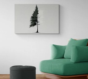 Stampa su tela – Albero sempreverde minimalista
