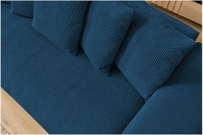 Divano in blu scuro con rivestimento in velluto a coste 280 cm Voltaire – Bobochic Paris